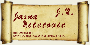 Jasna Miletović vizit kartica